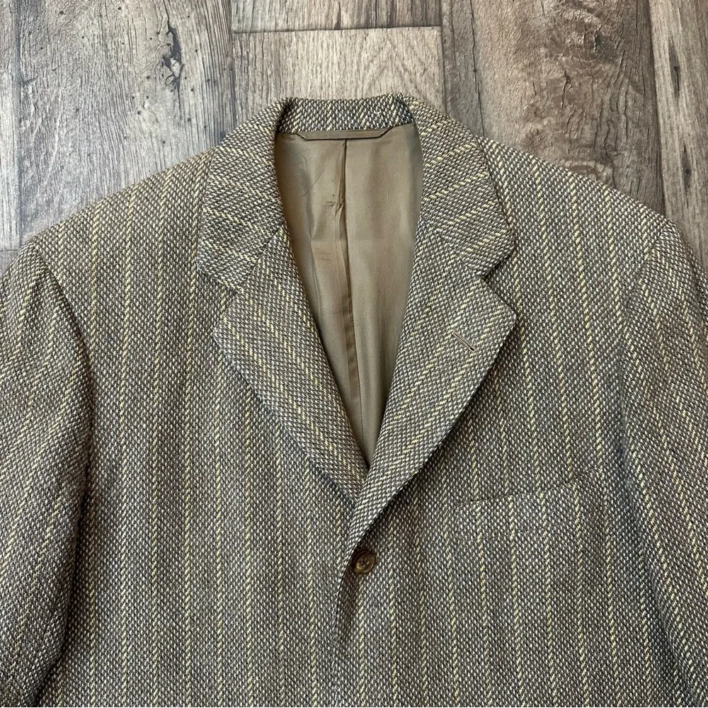 The Andover Shop Men’s Suit Blazer Striped Brown Tan